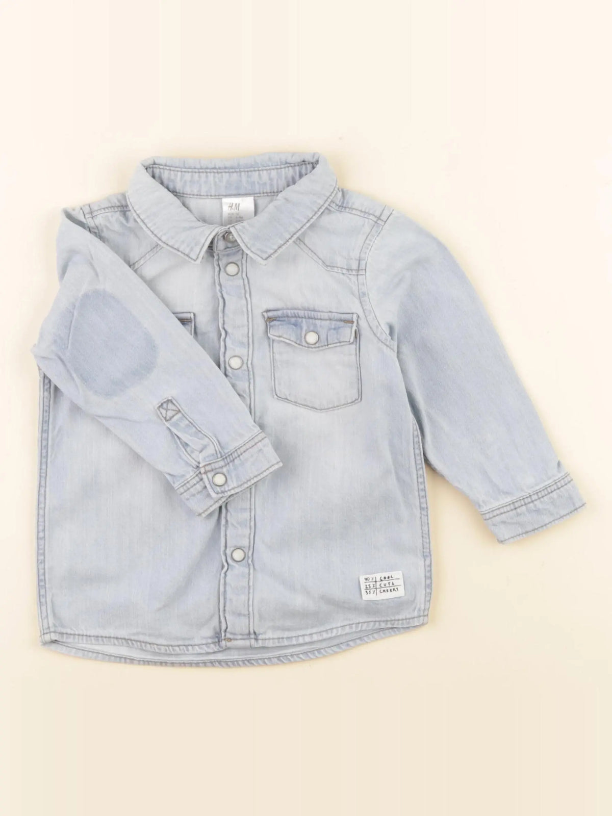 H&M - chemise bleu - 6/9 mois