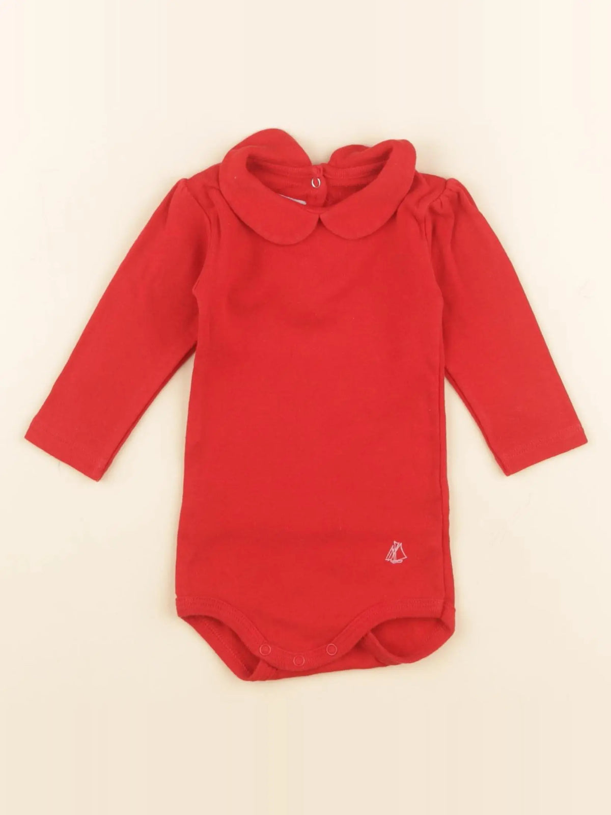 Petit Bateau - body à col rouge - 3 mois