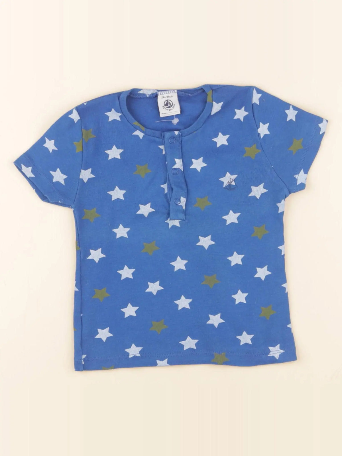 Petit Bateau - maillot de corps bleu - 24 mois