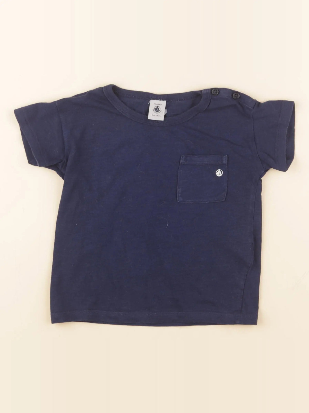 Petit Bateau - tee-shirt bleu - 24 mois