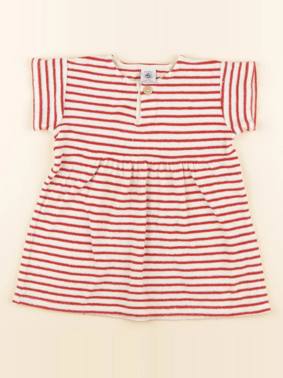 Petit Bateau - robe blanc - 18 mois