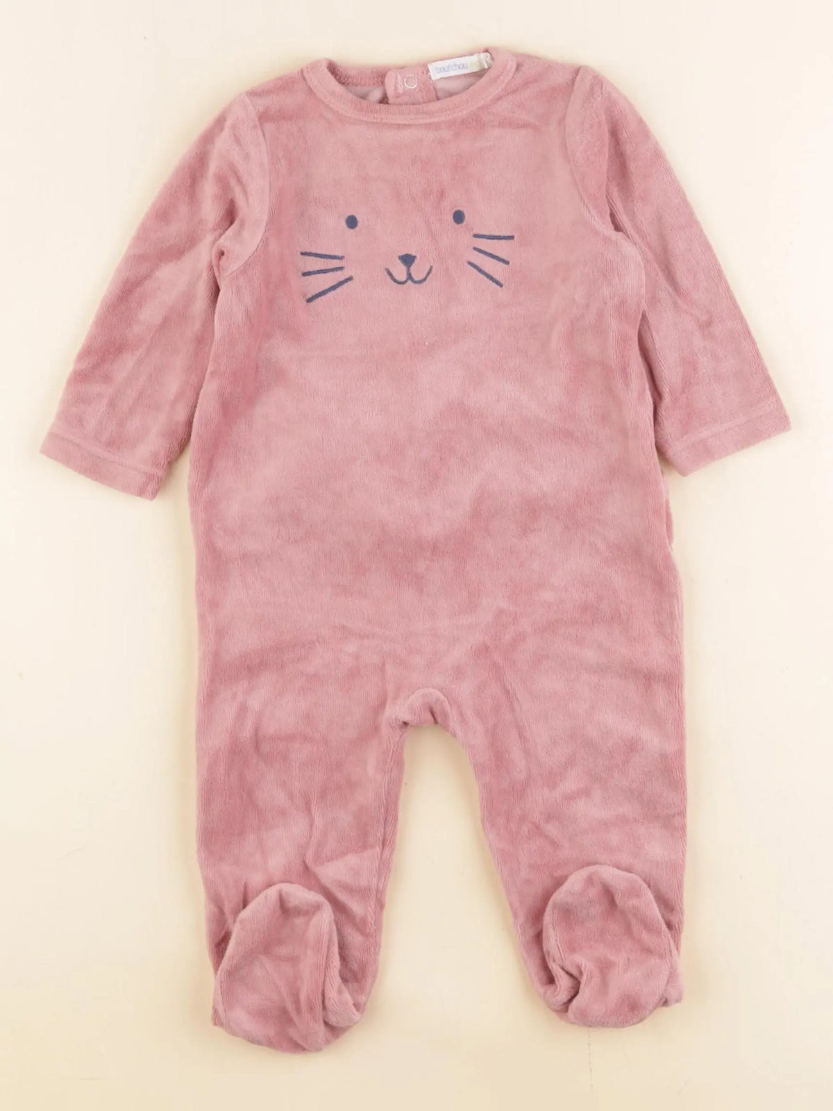 Boutchou - pyjama velours rose - 6 mois