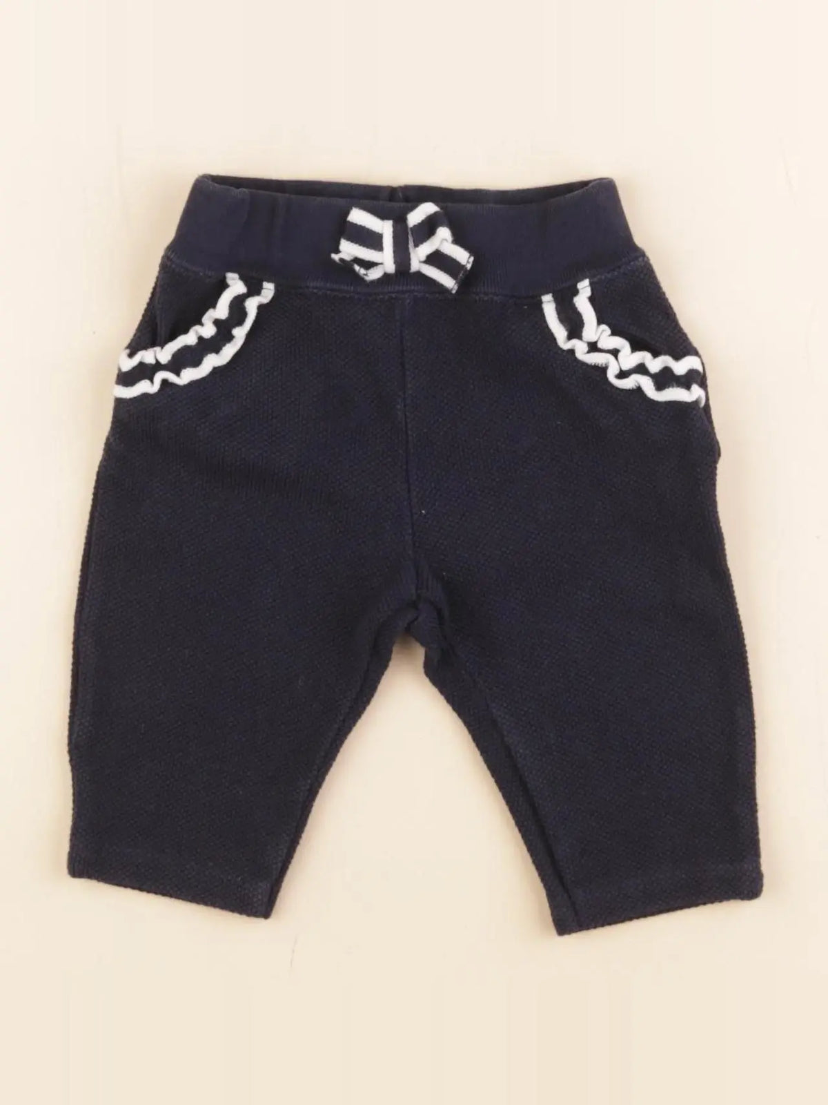 Petit Bateau - pantalon bleu - 3 mois