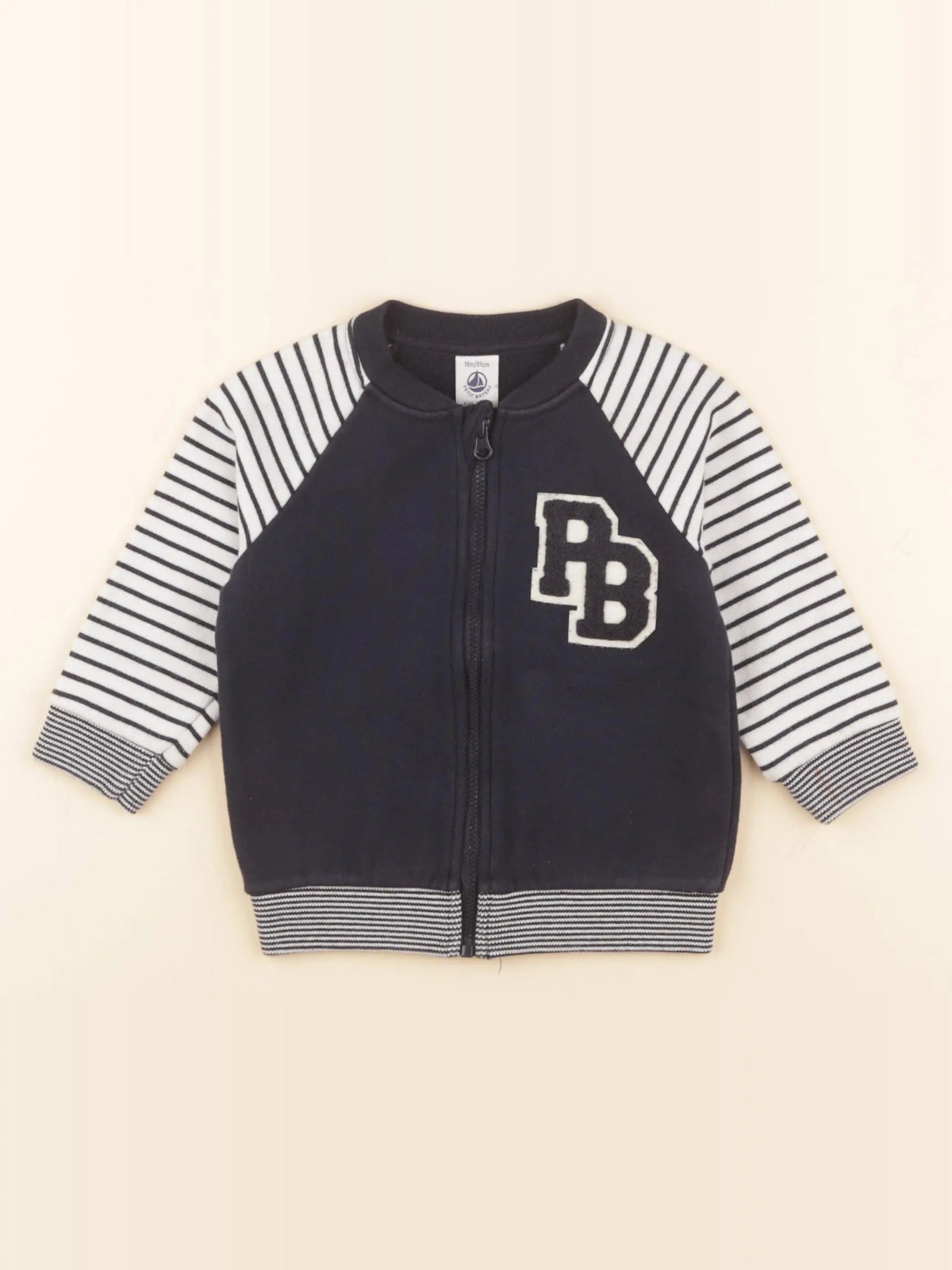 Petit Bateau - sweat bleu - 18 mois