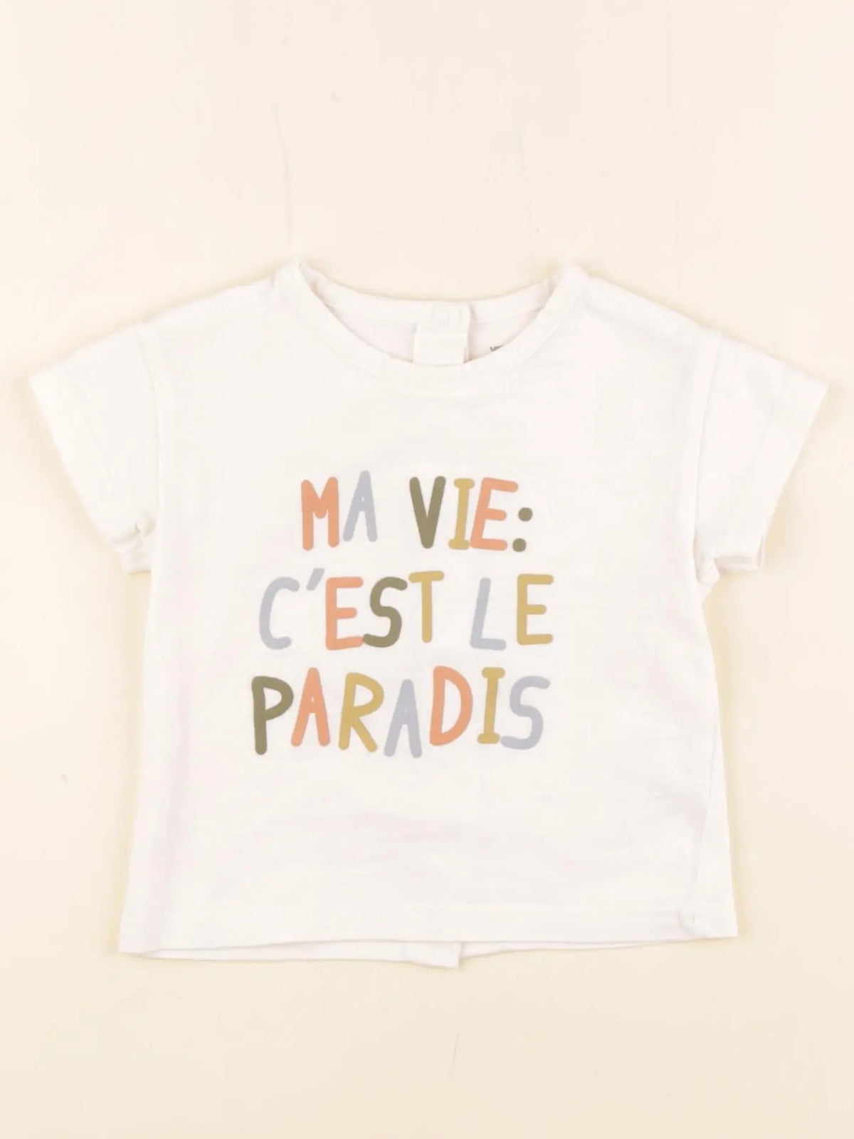 Vertbaudet - tee-shirt blanc - 9 mois