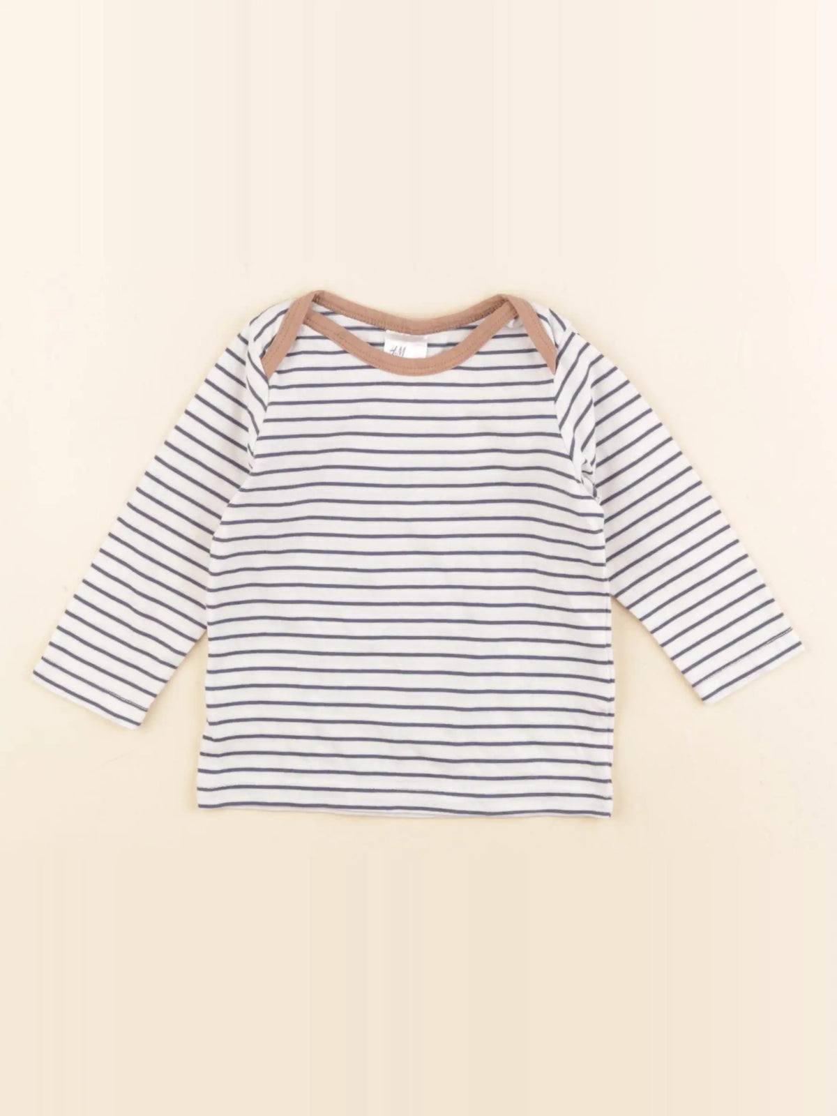 H&M - tee-shirt blanc, bleu - 2/4 mois