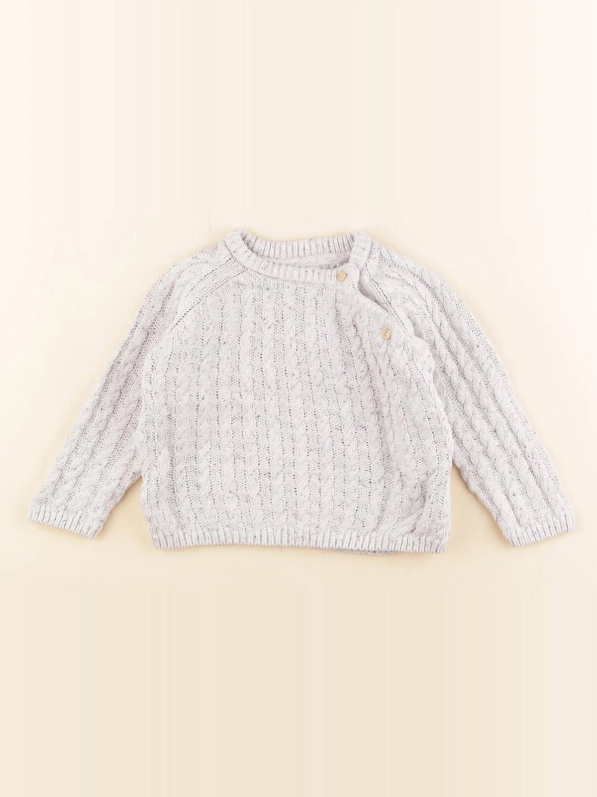 H&M - pull gris - 4/6 mois