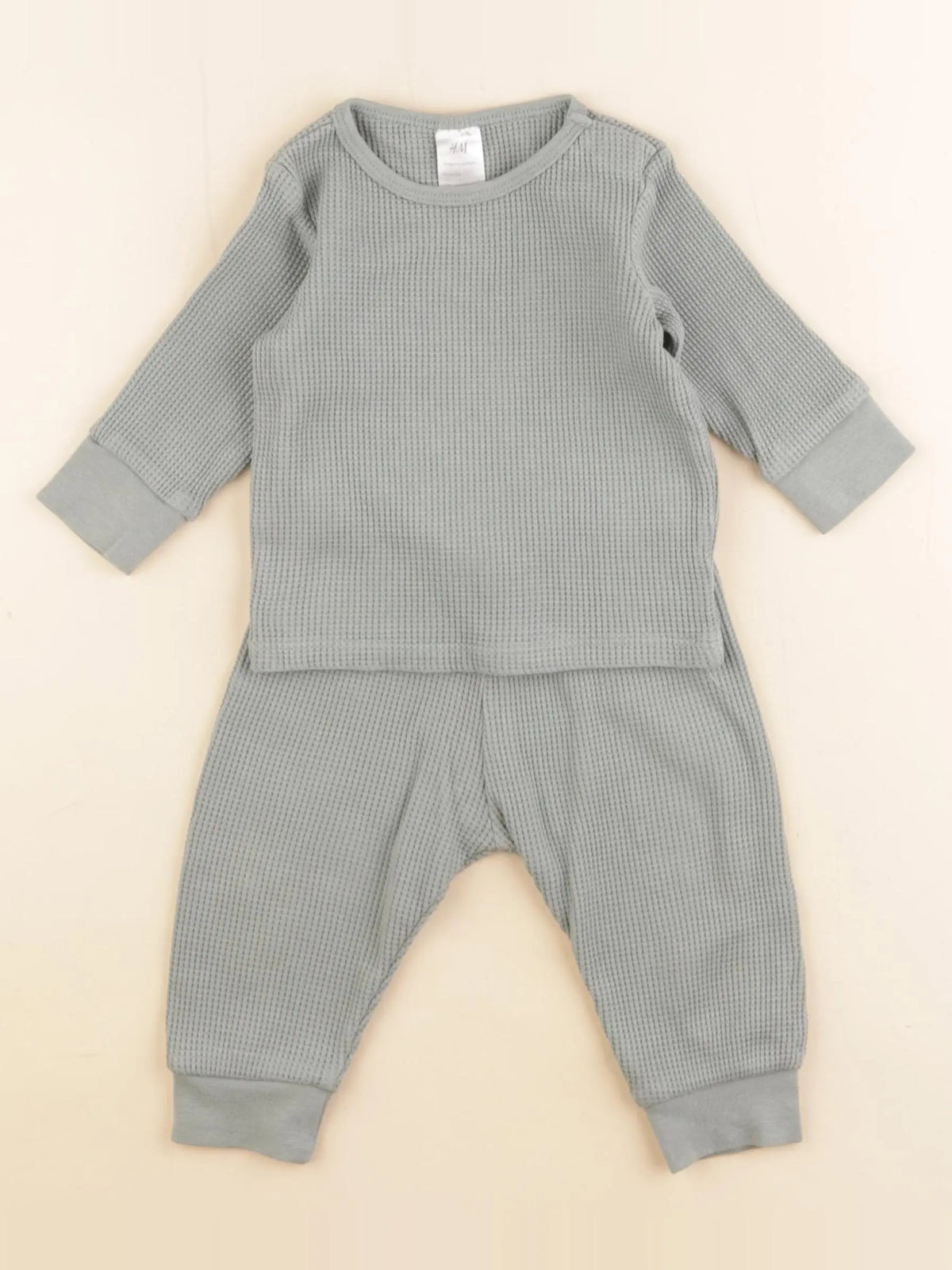 H&M - pyjama coton vert - 4/6 mois