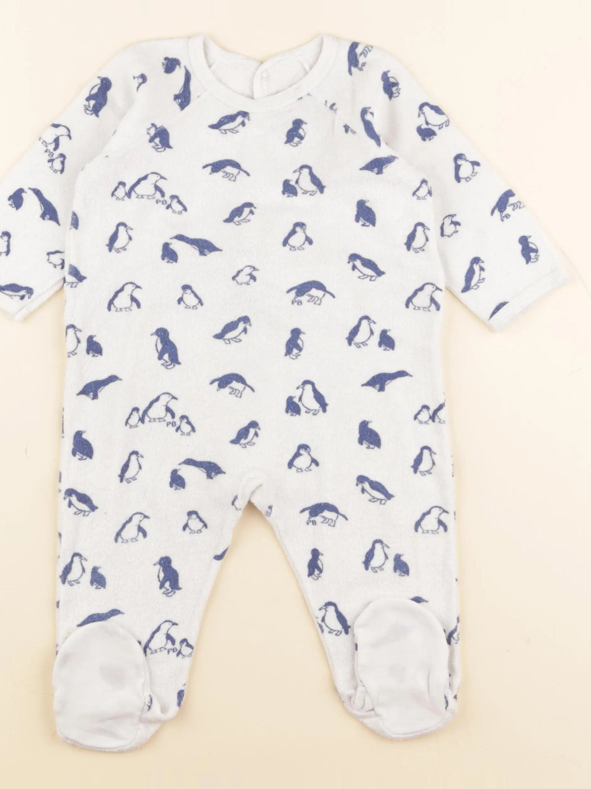 Petit Bateau - pyjama coton blanc - 12 mois