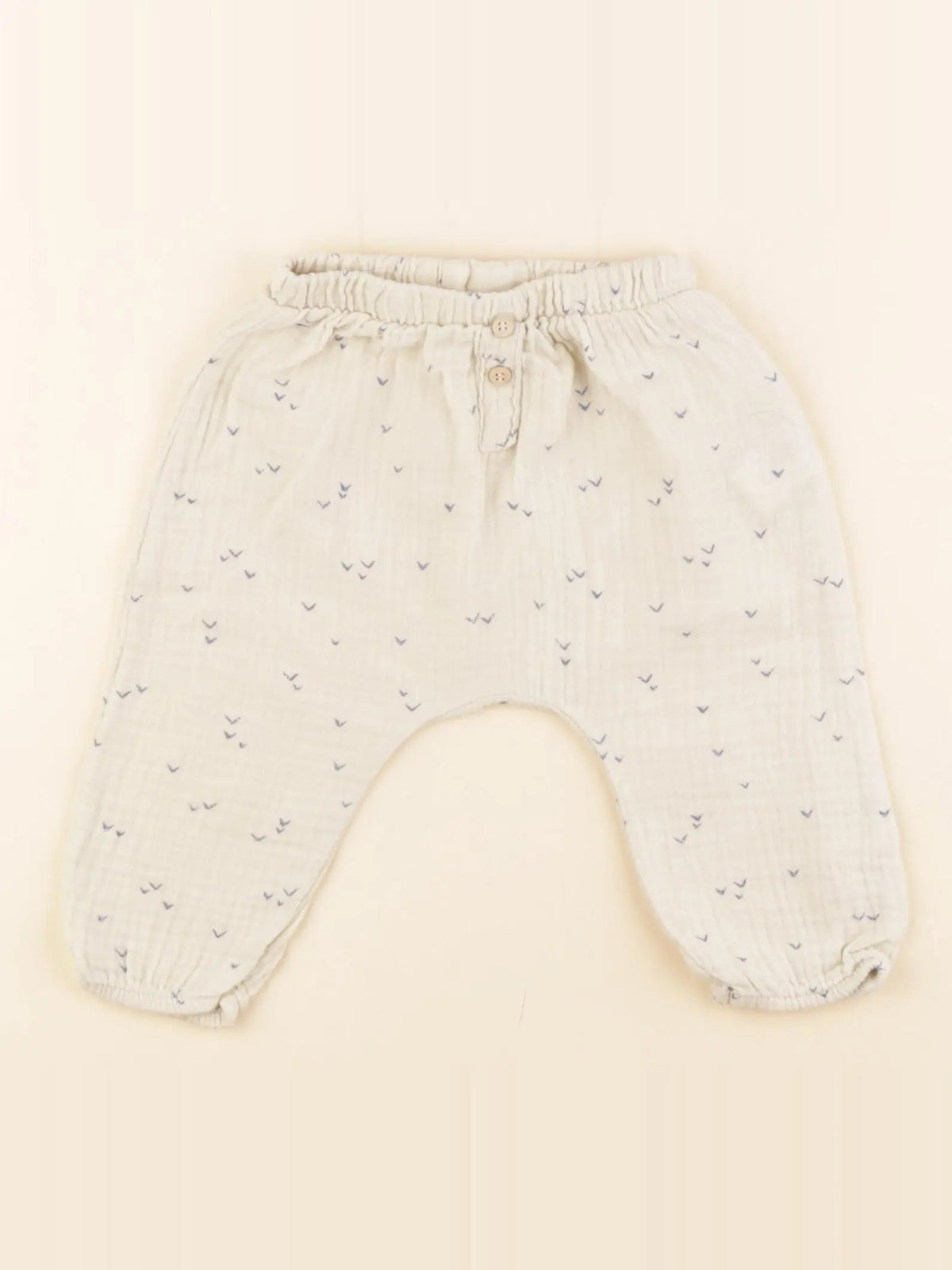 Zara - pantalon beige, bleu - 3/6 mois