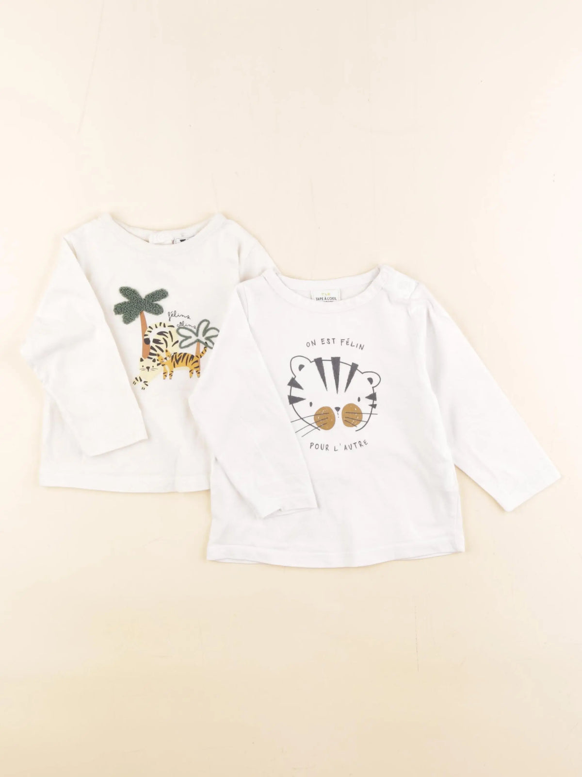 Tape à l'oeil - lot de 2 tee-shirts blanc - 9 mois