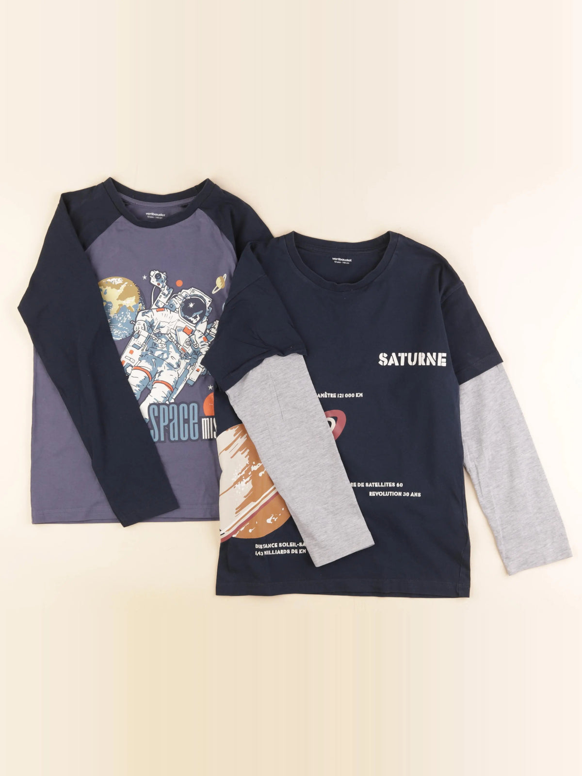 Vertbaudet - lot de 2 tee-shirts bleu - 10 ans