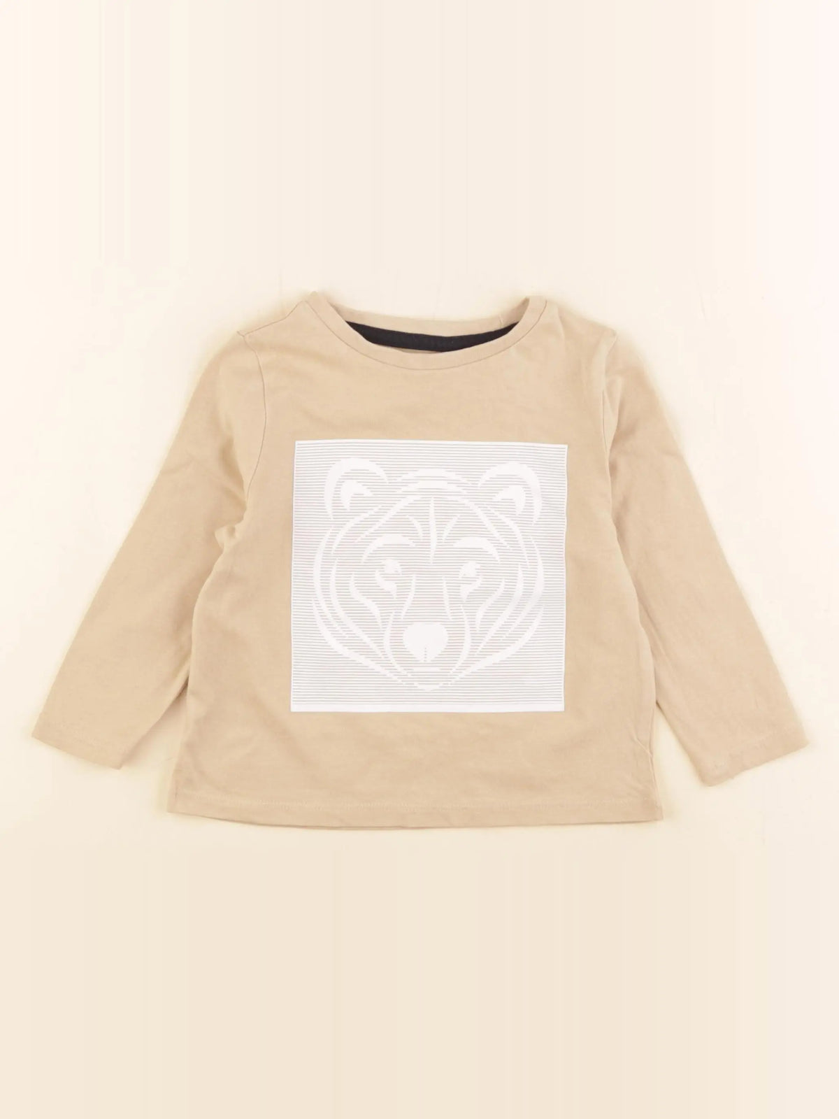 Little Cigogne - tee-shirt marron, blanc - 2 ans