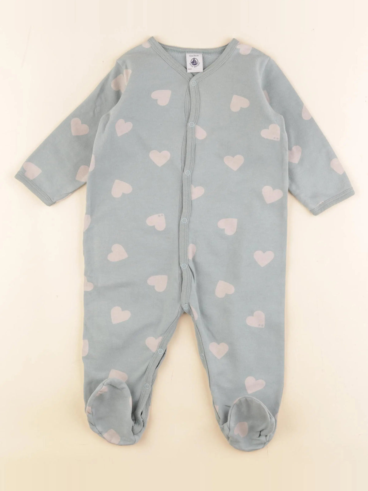 Petit Bateau - pyjama coton vert - 12 mois