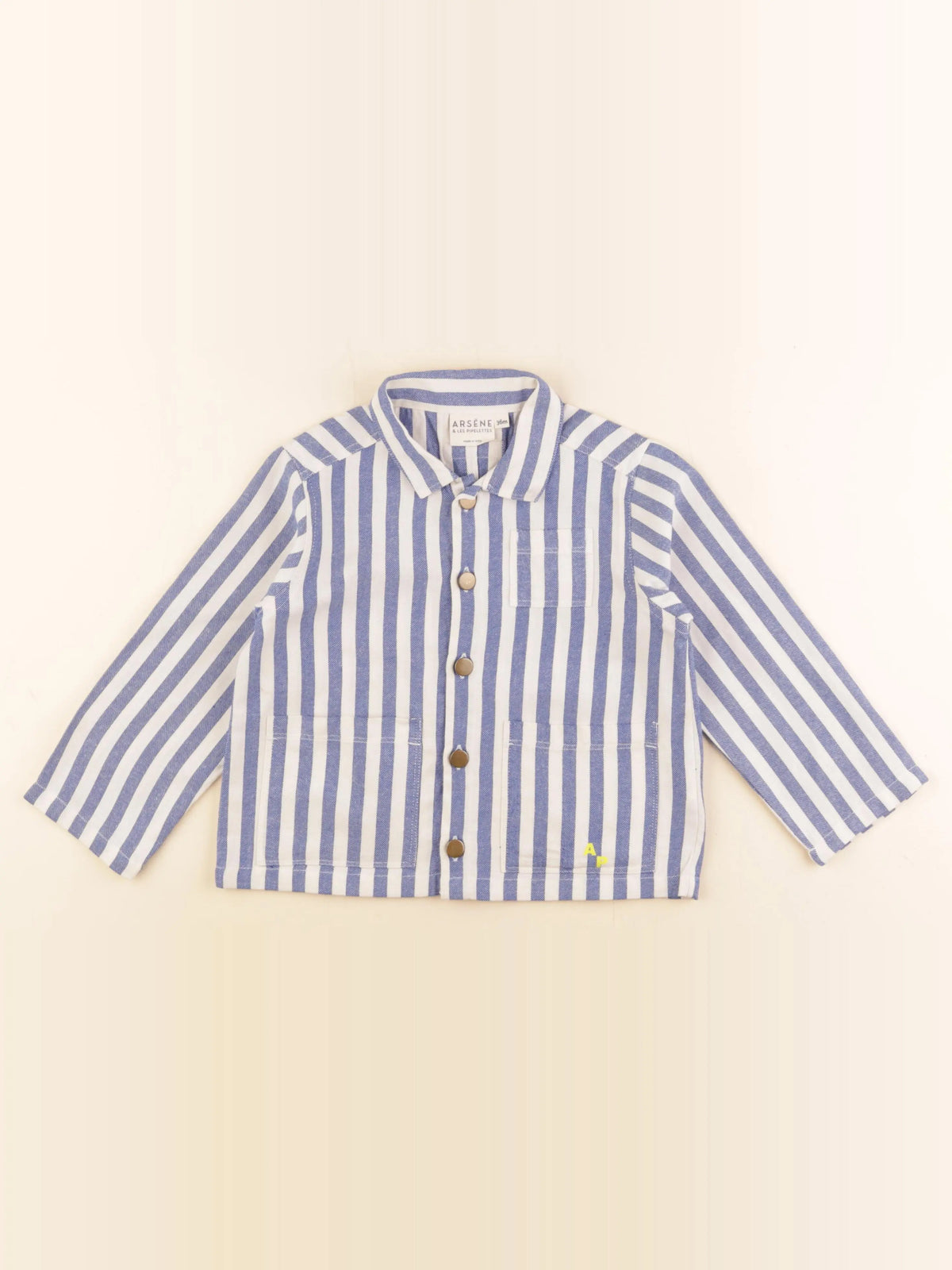 Arsène et les pipelettes - chemise beige, bleu - 3 ans