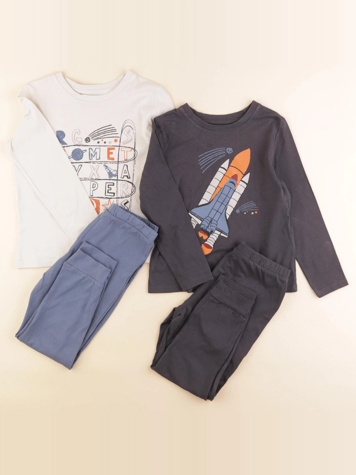 La Redoute - lot de 2 pyjamas coton bleu, gris - 6 ans