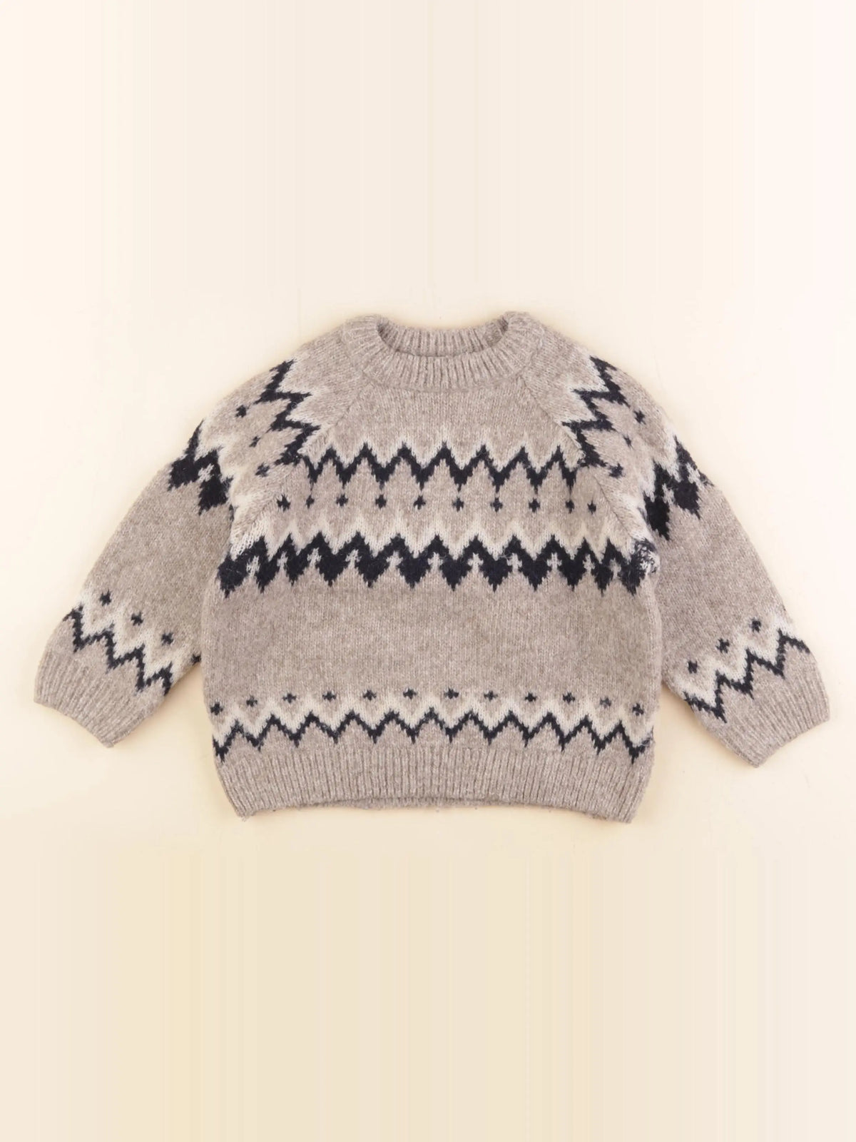 Zara - pull marron, bleu - 2 ans