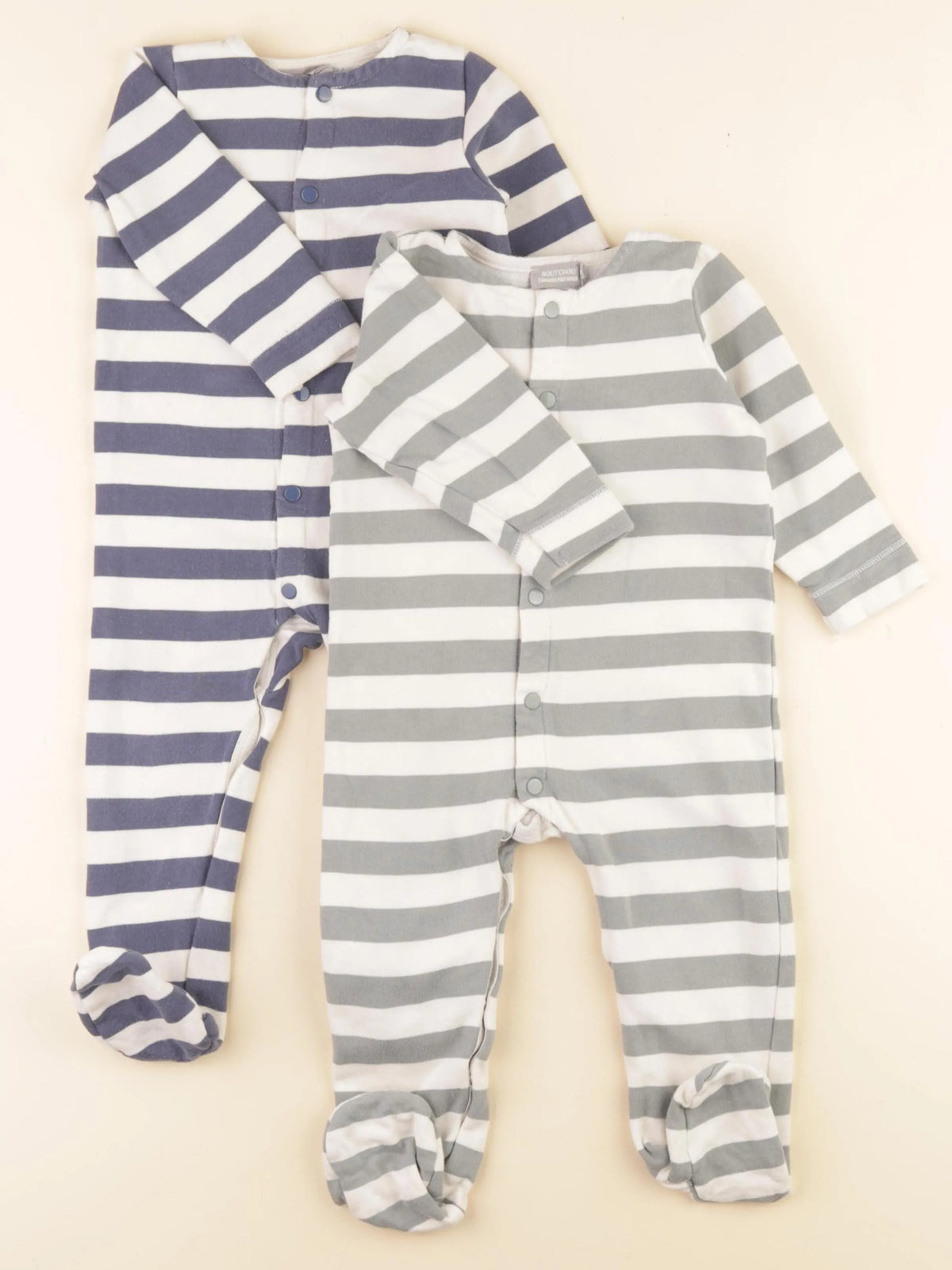 Boutchou - lot de 2 pyjamas coton bleu, vert - 18 mois
