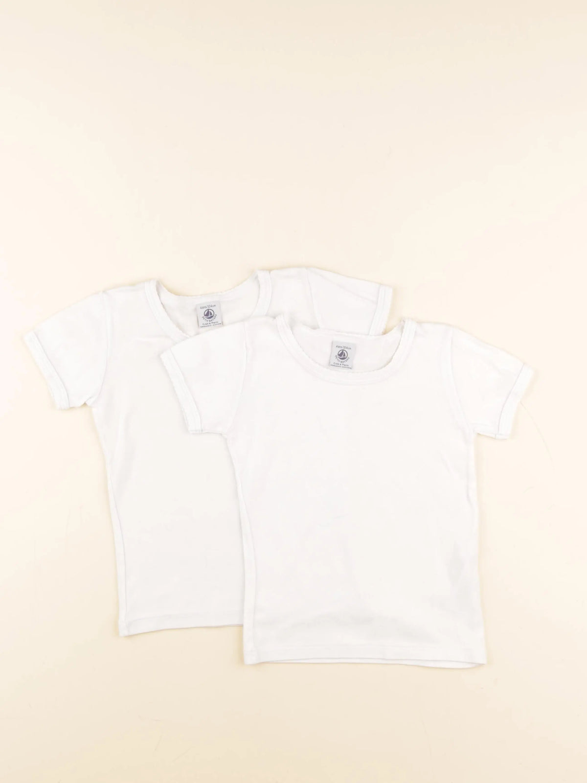 Petit Bateau - lot de 2 maillots de corps blanc - 4 ans