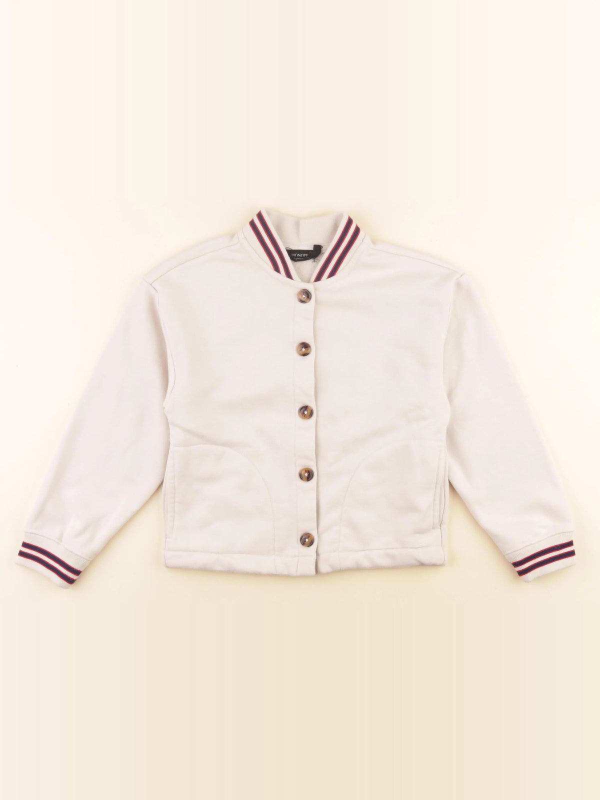 Monoprix - sweat beige - 8 ans