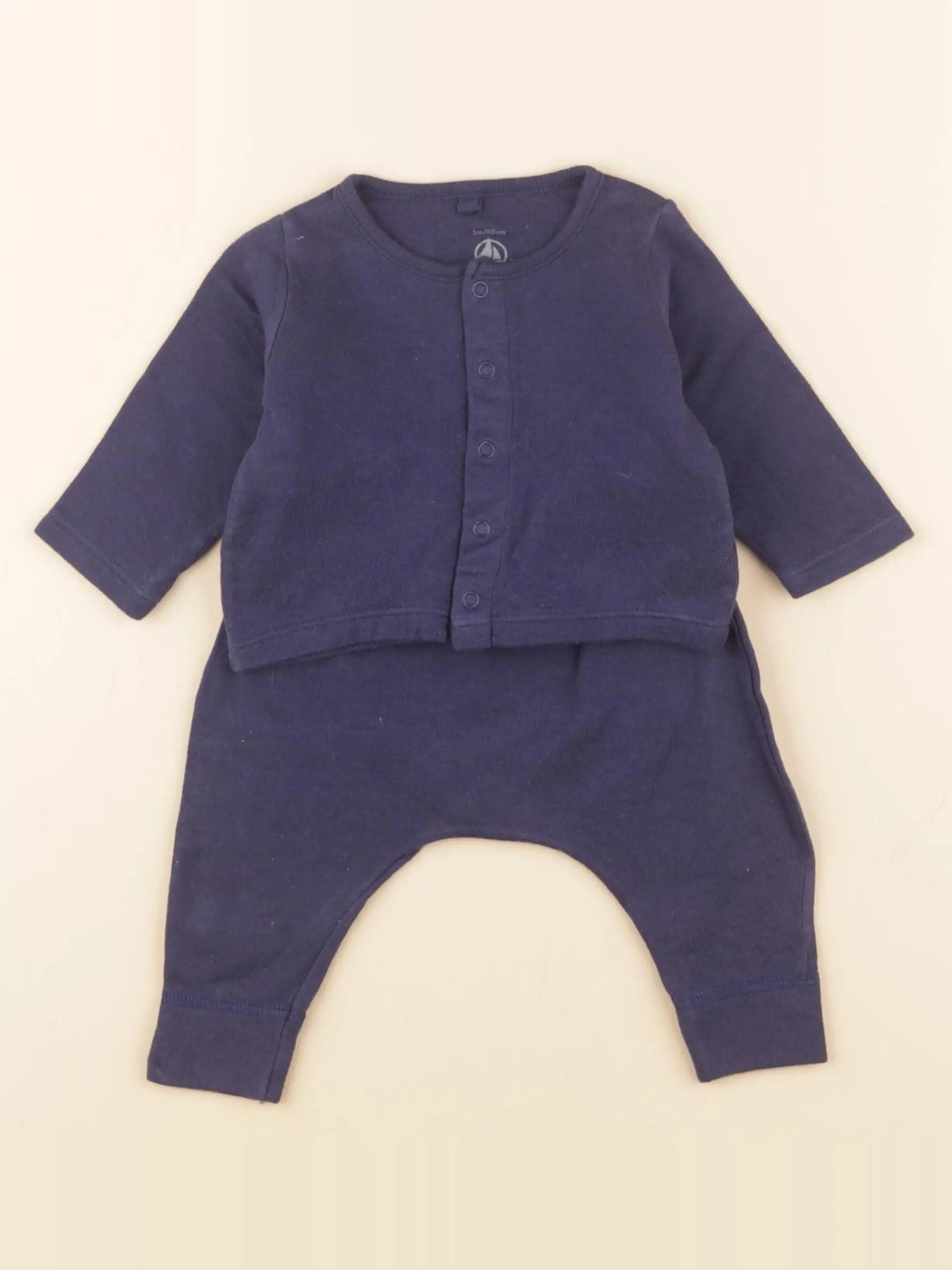 Petit Bateau - ensemble bleu - 3 mois