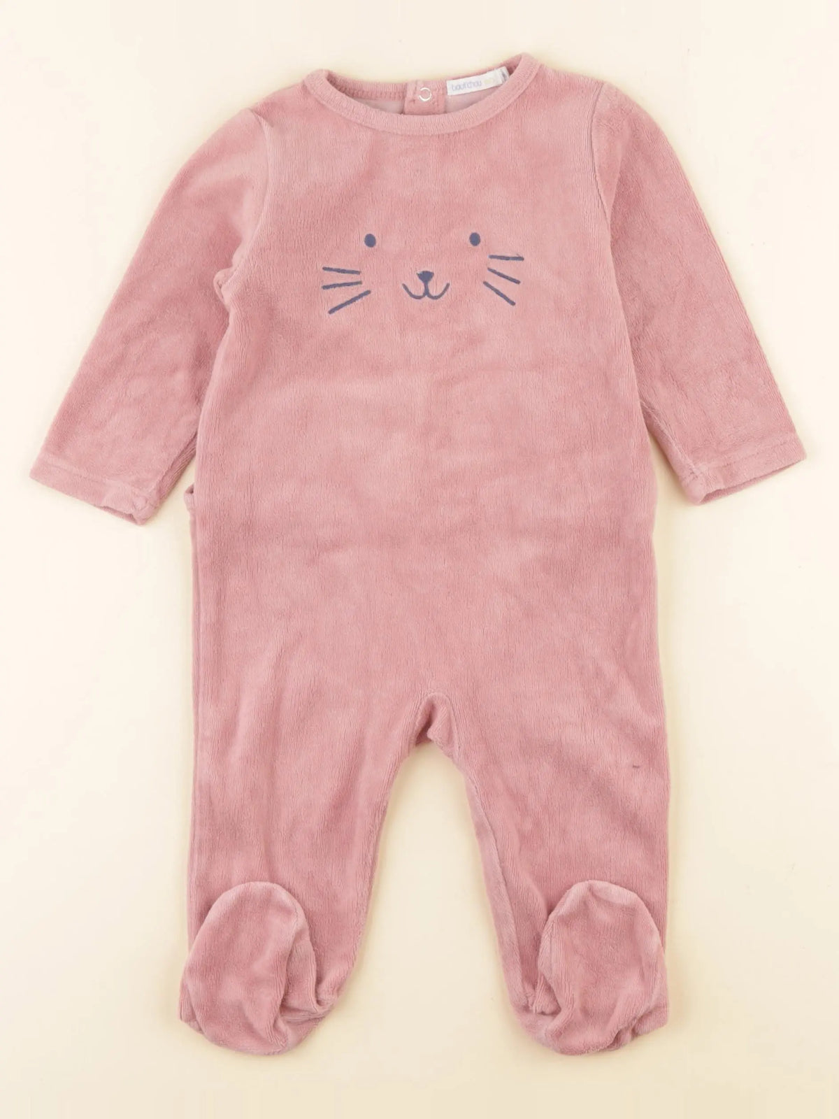 Boutchou - pyjama velours rose - 9 mois