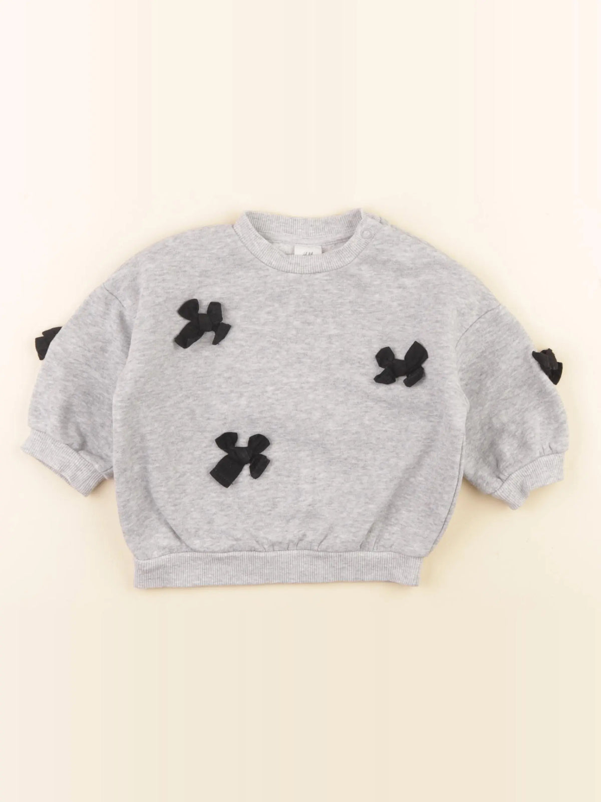 H&M - sweat gris, noir - 4/6 mois