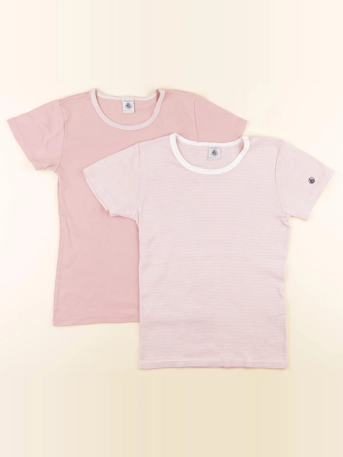 Petit Bateau - lot de 2 maillots de corps rose - 12 ans