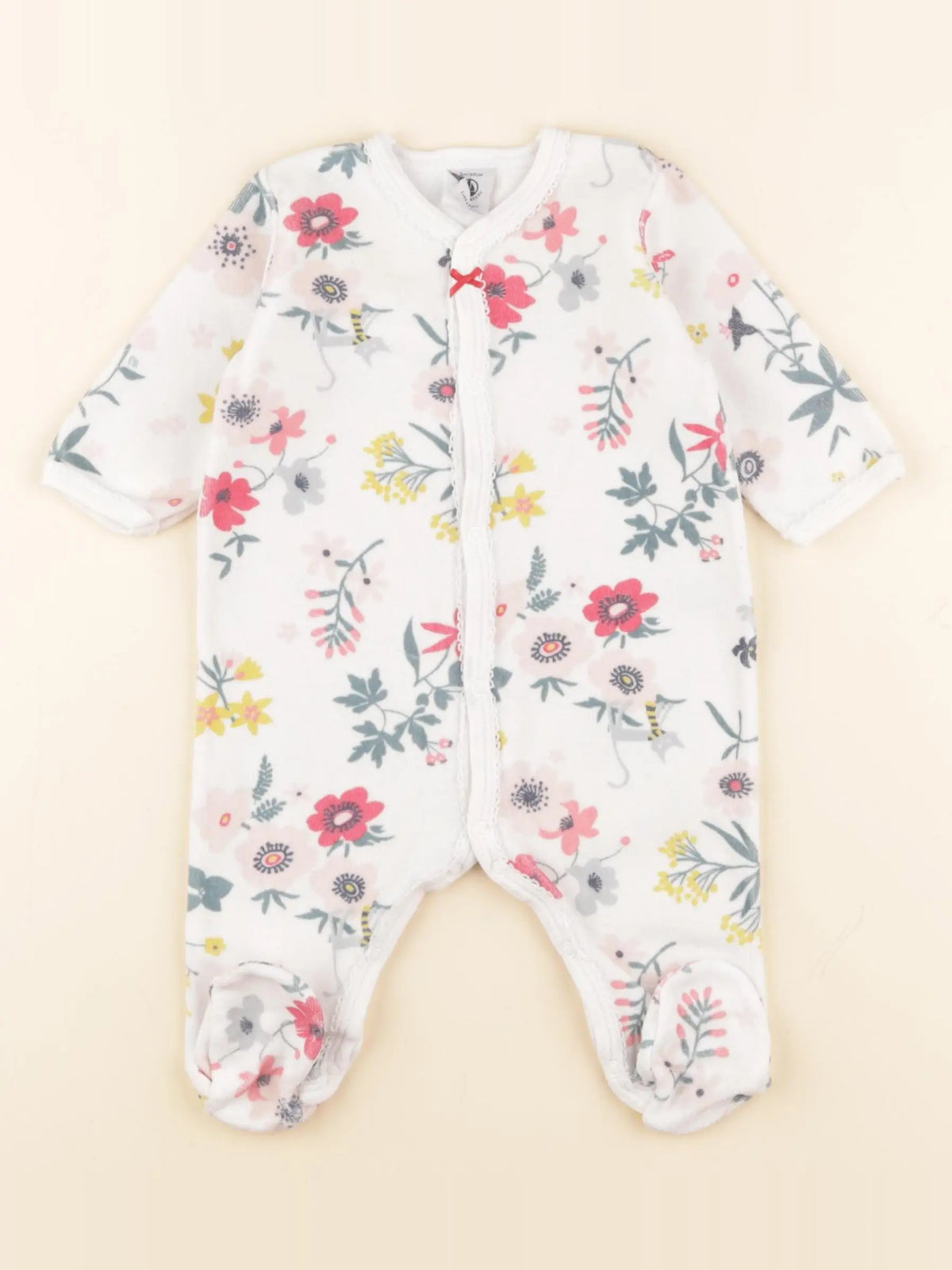 Petit Bateau - pyjama velours multicolore - 3 mois