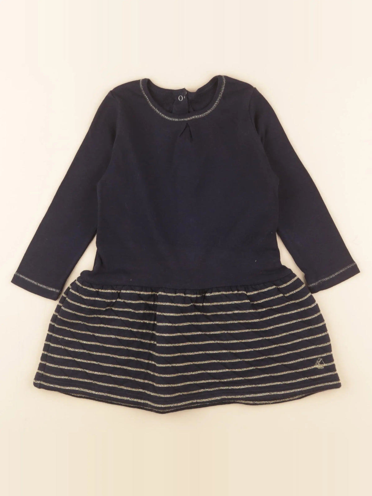 Petit Bateau - robe bleu, or - 18 mois