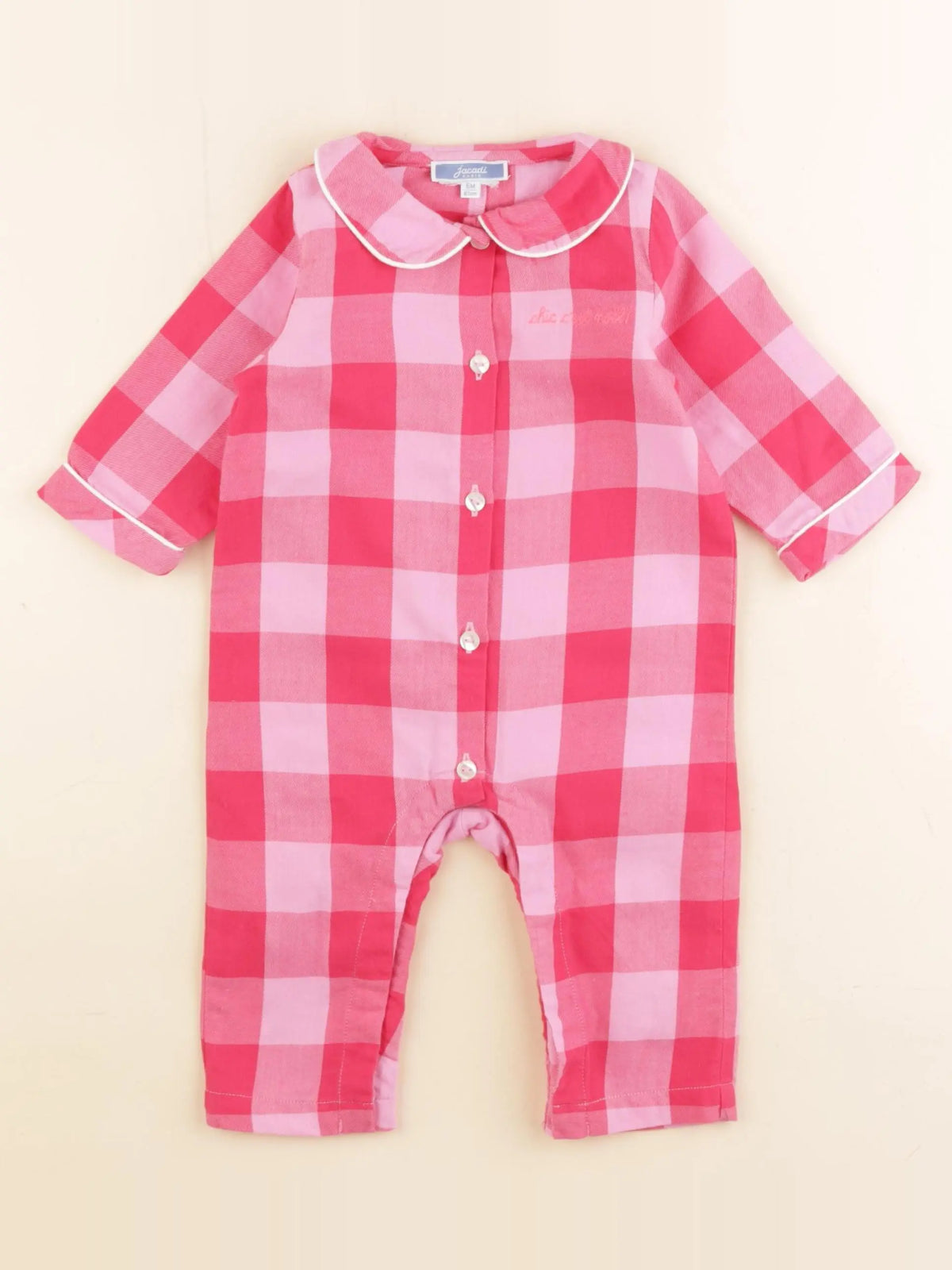 Jacadi - pyjama coton rouge, rose - 6 mois
