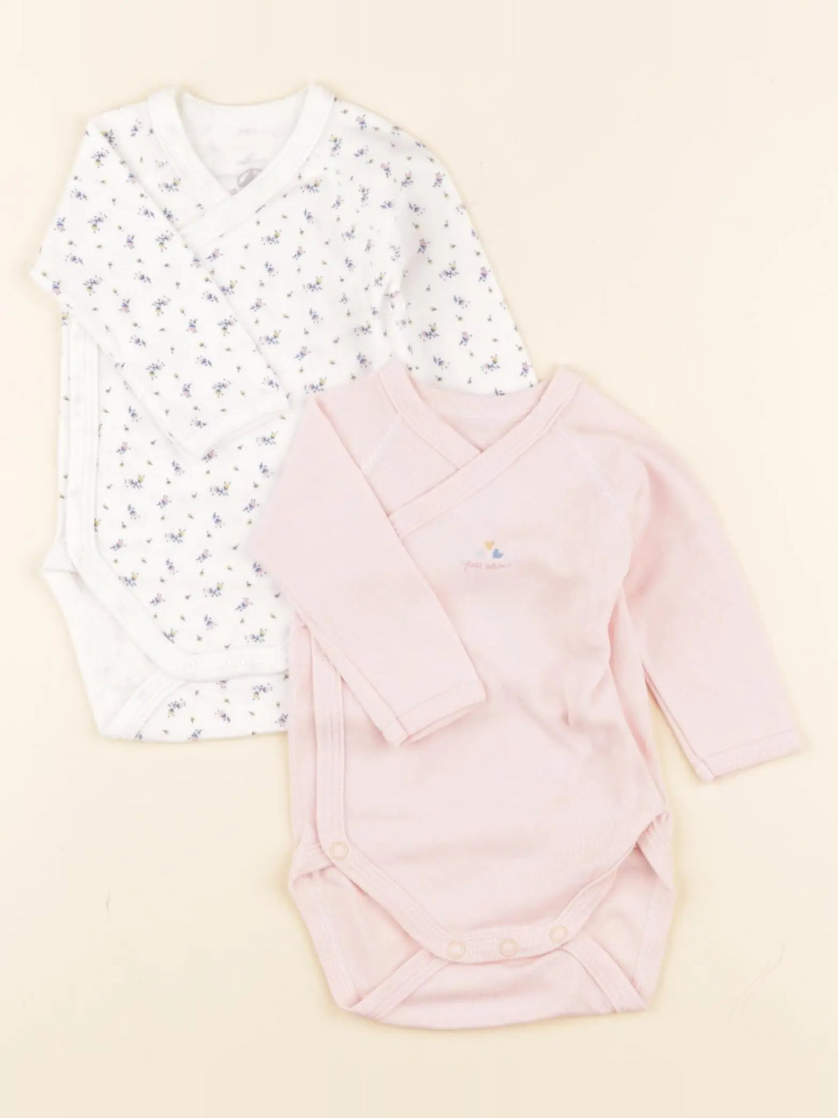 Petit Bateau - lot de 2 bodies en coton multicolore - 1 mois
