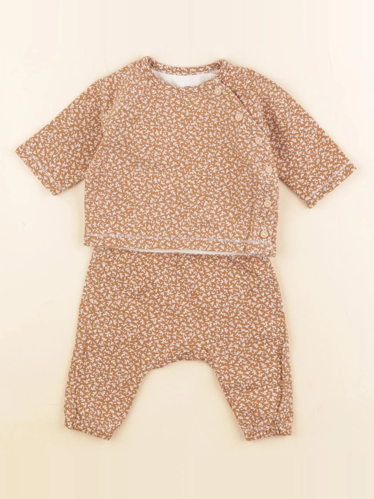 H&M - ensemble marron - 0/1 mois