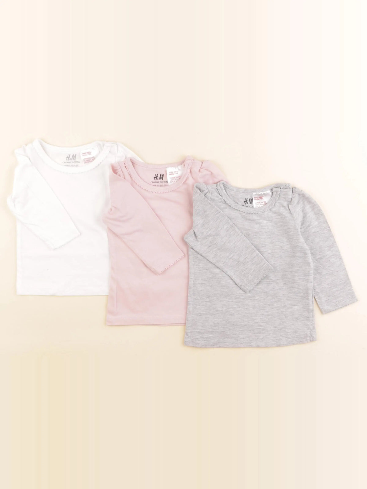 H&M - lot de 3 maillots de corps multicolore - 2/4 mois