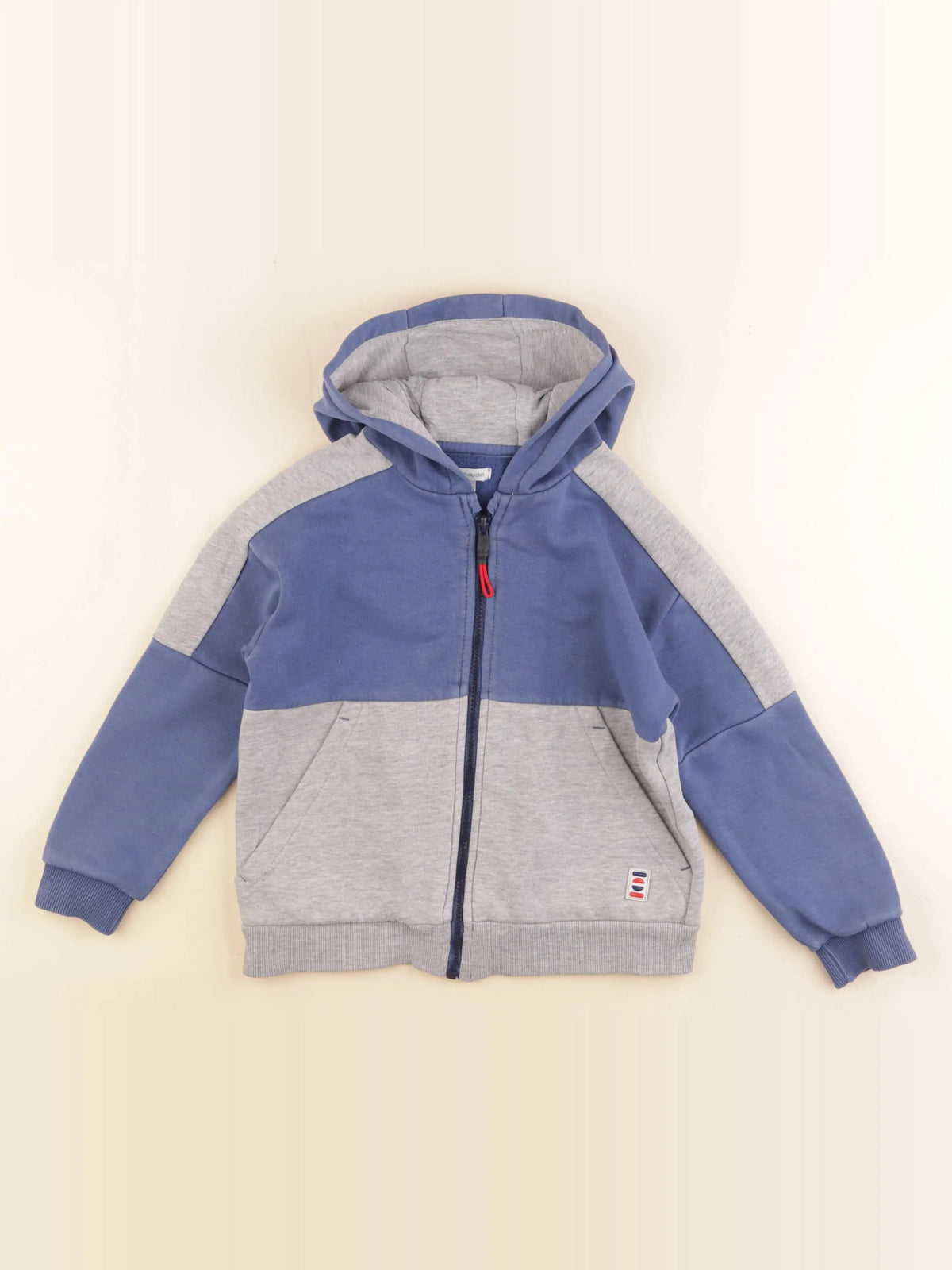 Vertbaudet - sweat gris, bleu - 6 ans