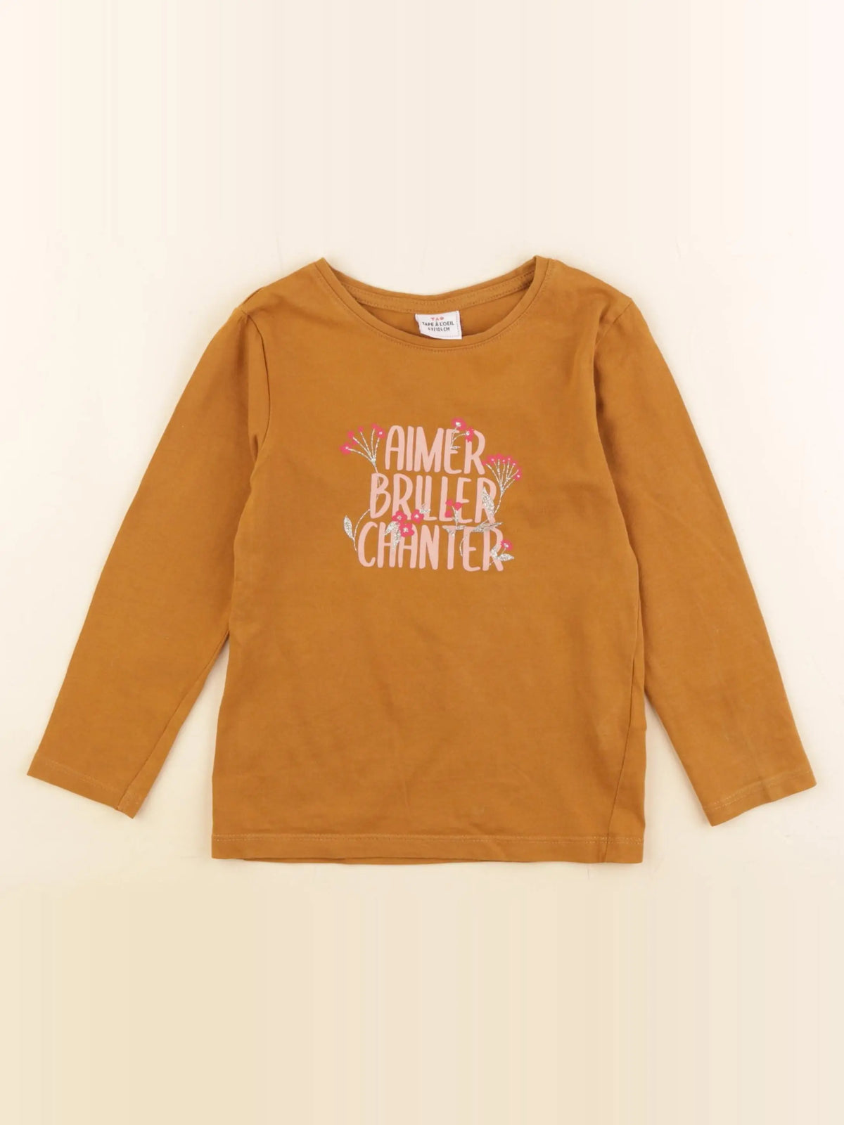 Tape à l'oeil - tee-shirt marron, or - 4 ans