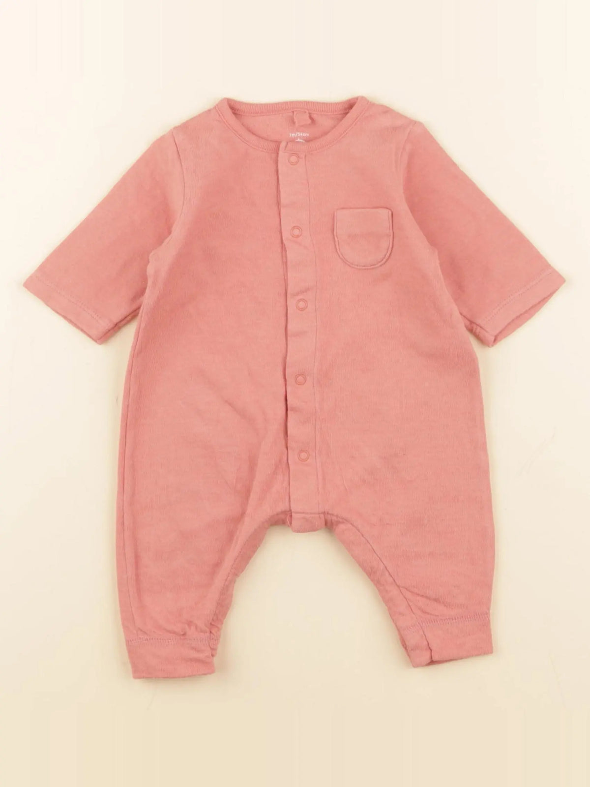 Petit Bateau - pyjama coton rose - 1 mois