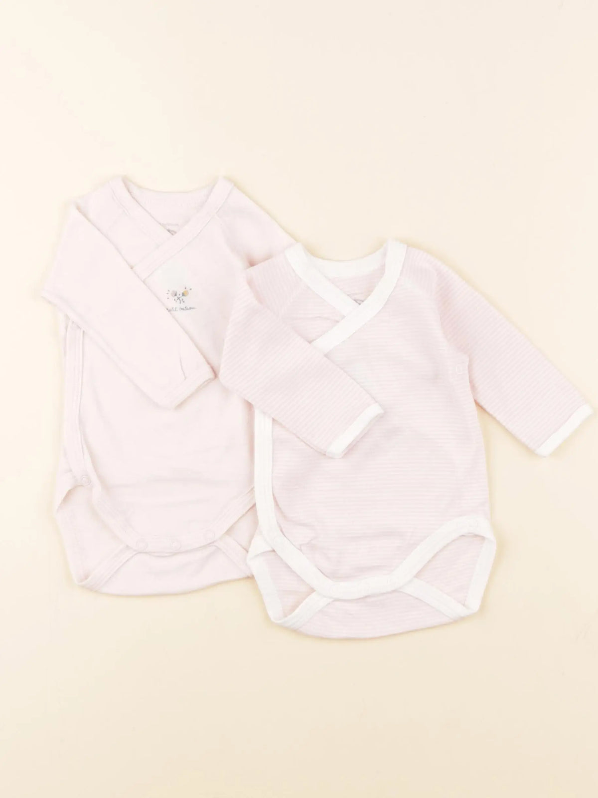 Petit Bateau - lot de 2 bodies en coton multicolore - 1 mois