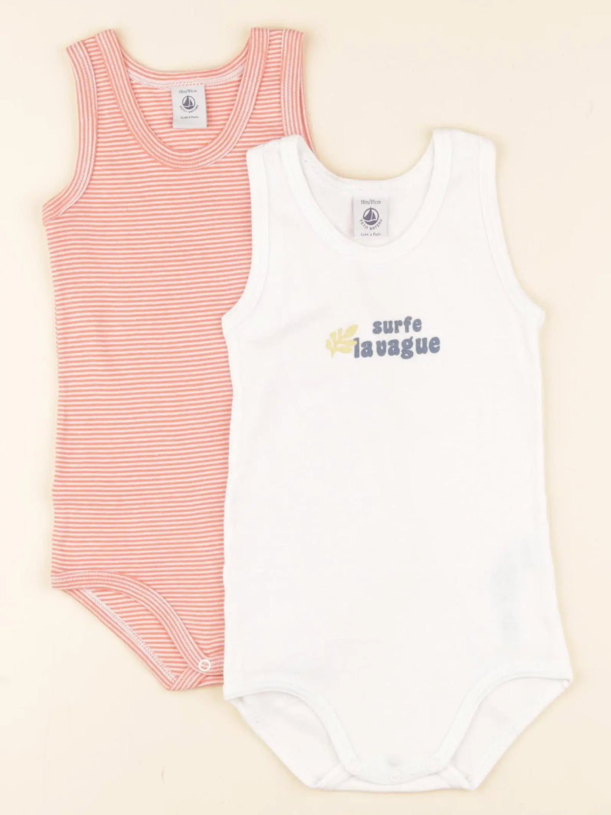 Petit Bateau - lot de 2 bodies en coton multicolore - 18 mois