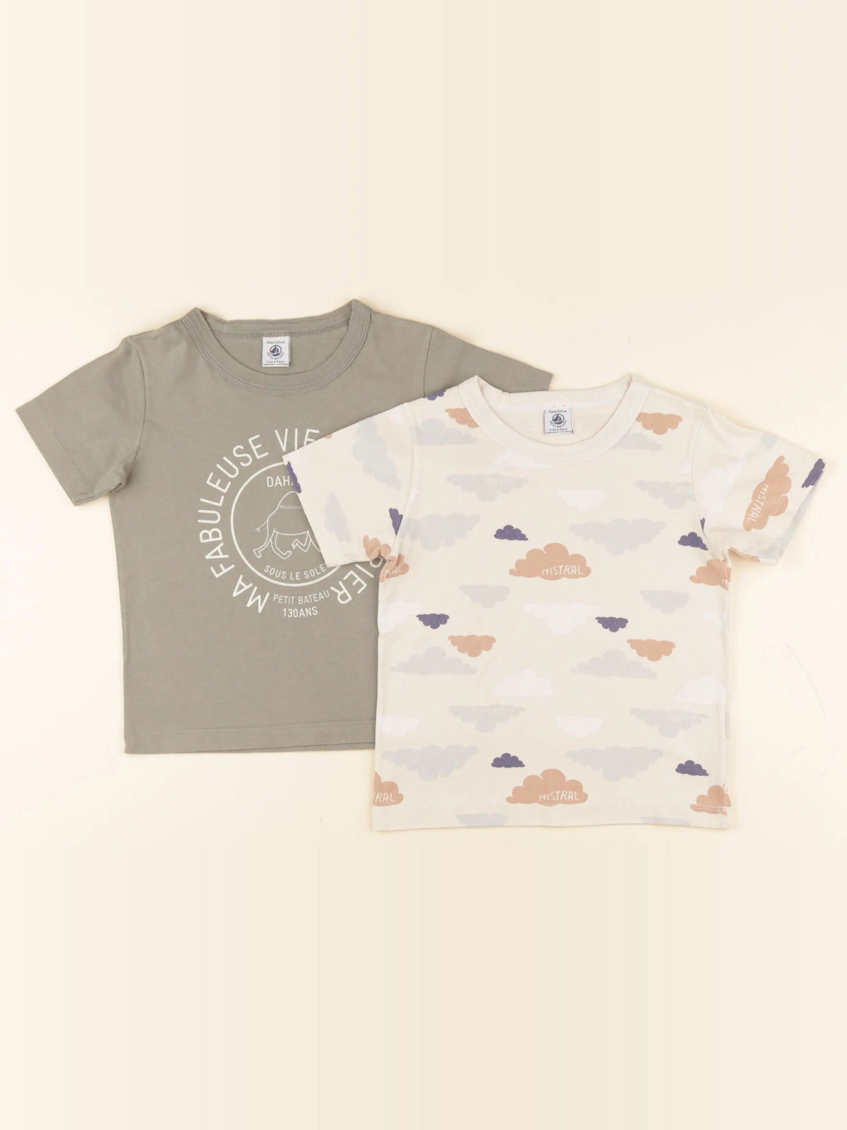 Petit Bateau - lot de 2 maillots de corps multicolore - 5 ans
