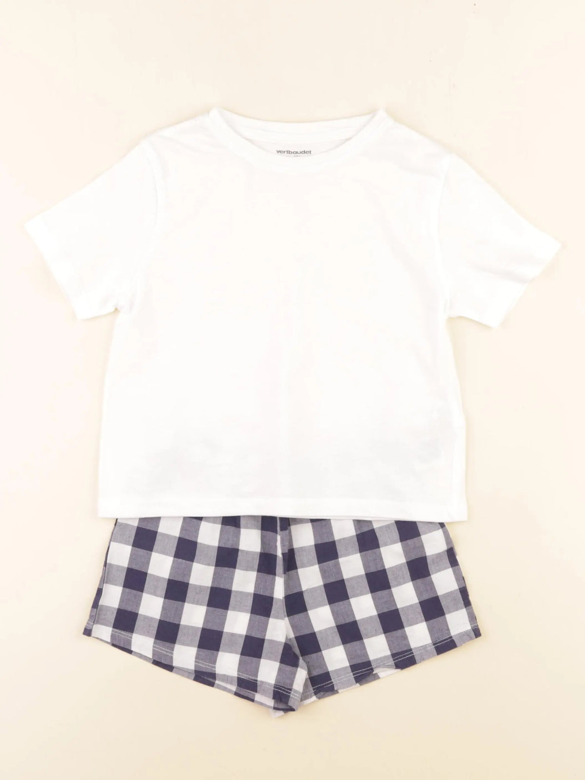 Vertbaudet - pyjama coton blanc, bleu - 4 ans