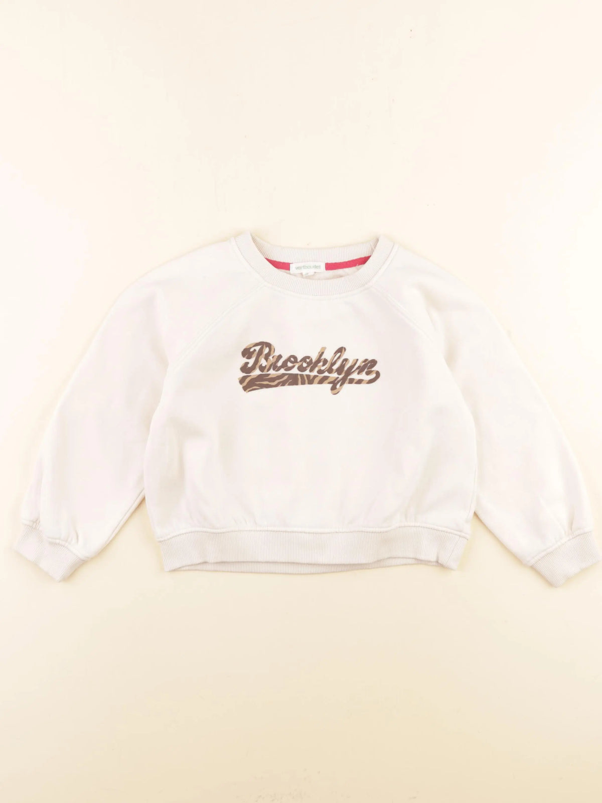 Vertbaudet - sweat beige, marron - 4 ans