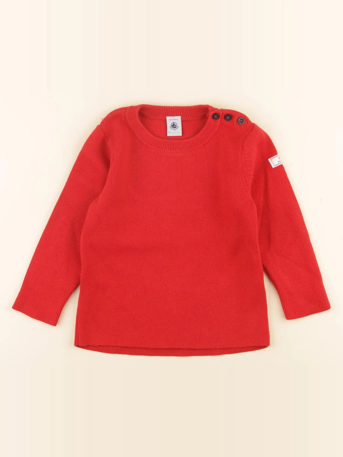 Petit Bateau - pull rouge - 4 ans
