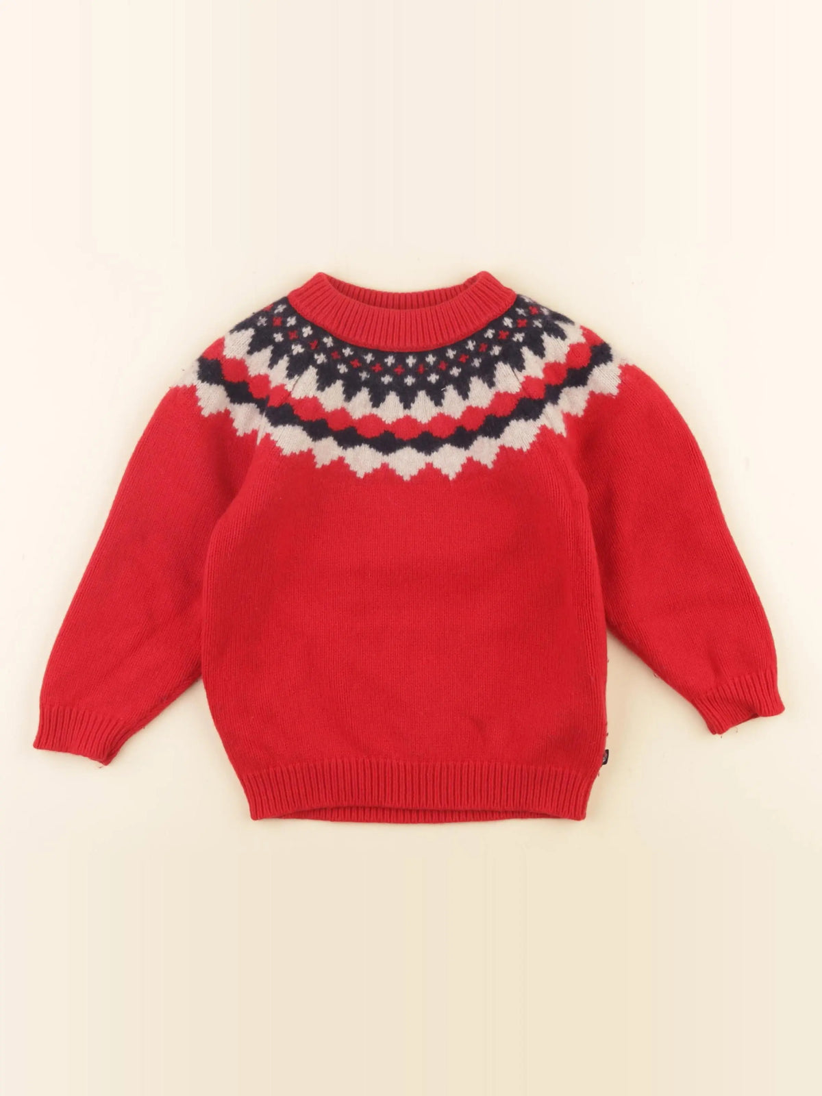 Petit Bateau - pull rouge - 4 ans