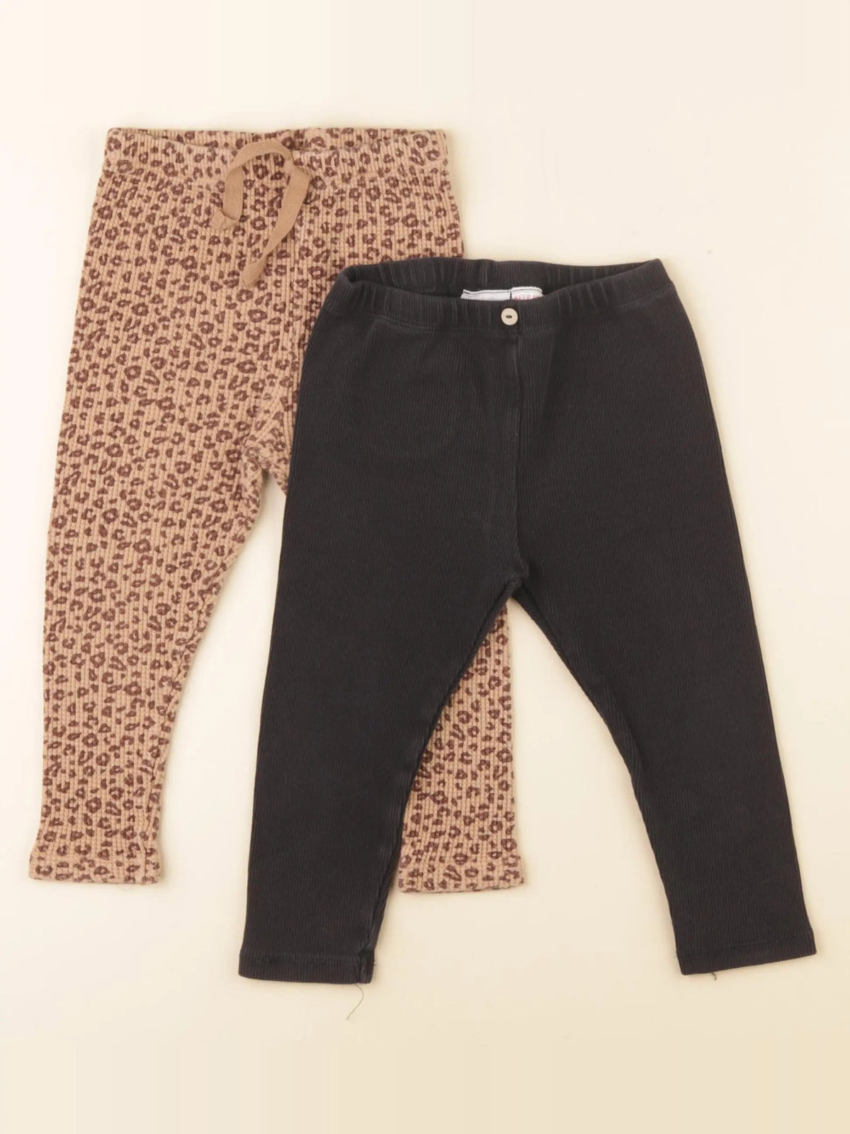 Zara - lot de 2 leggings marron, noir - 18/24 mois