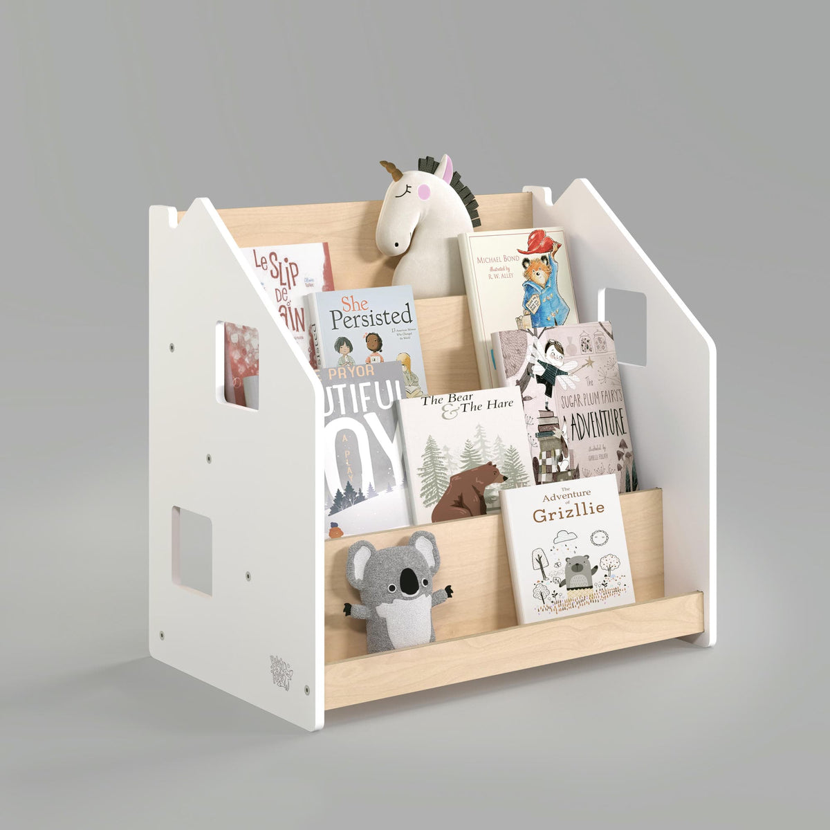 Bibliothèque enfant - Blanc et Gris