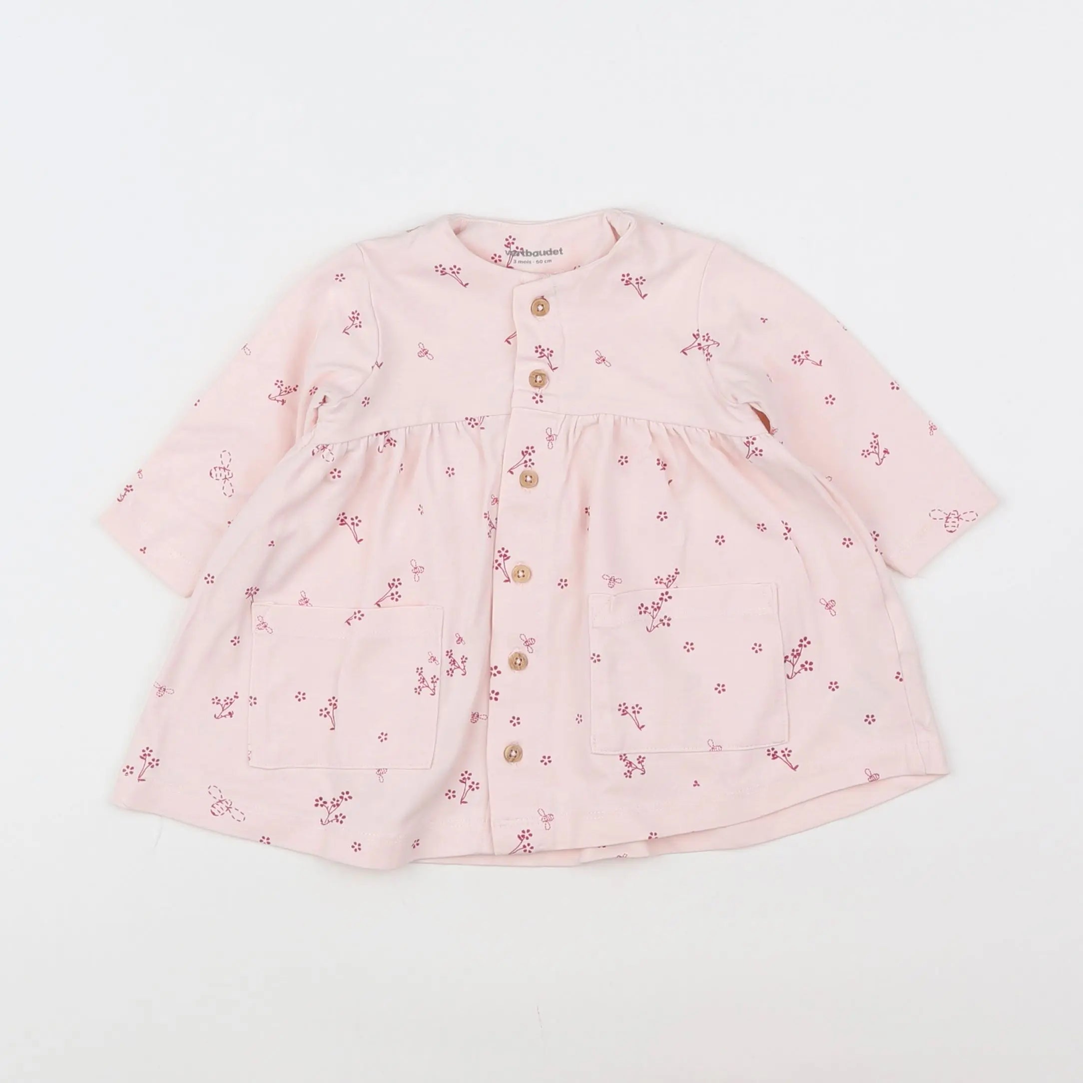 Vertbaudet - robe rose - 3 mois