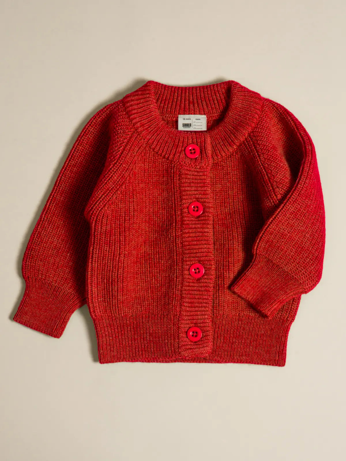 Le gilet bébé 100% laine Rouge coquelicot