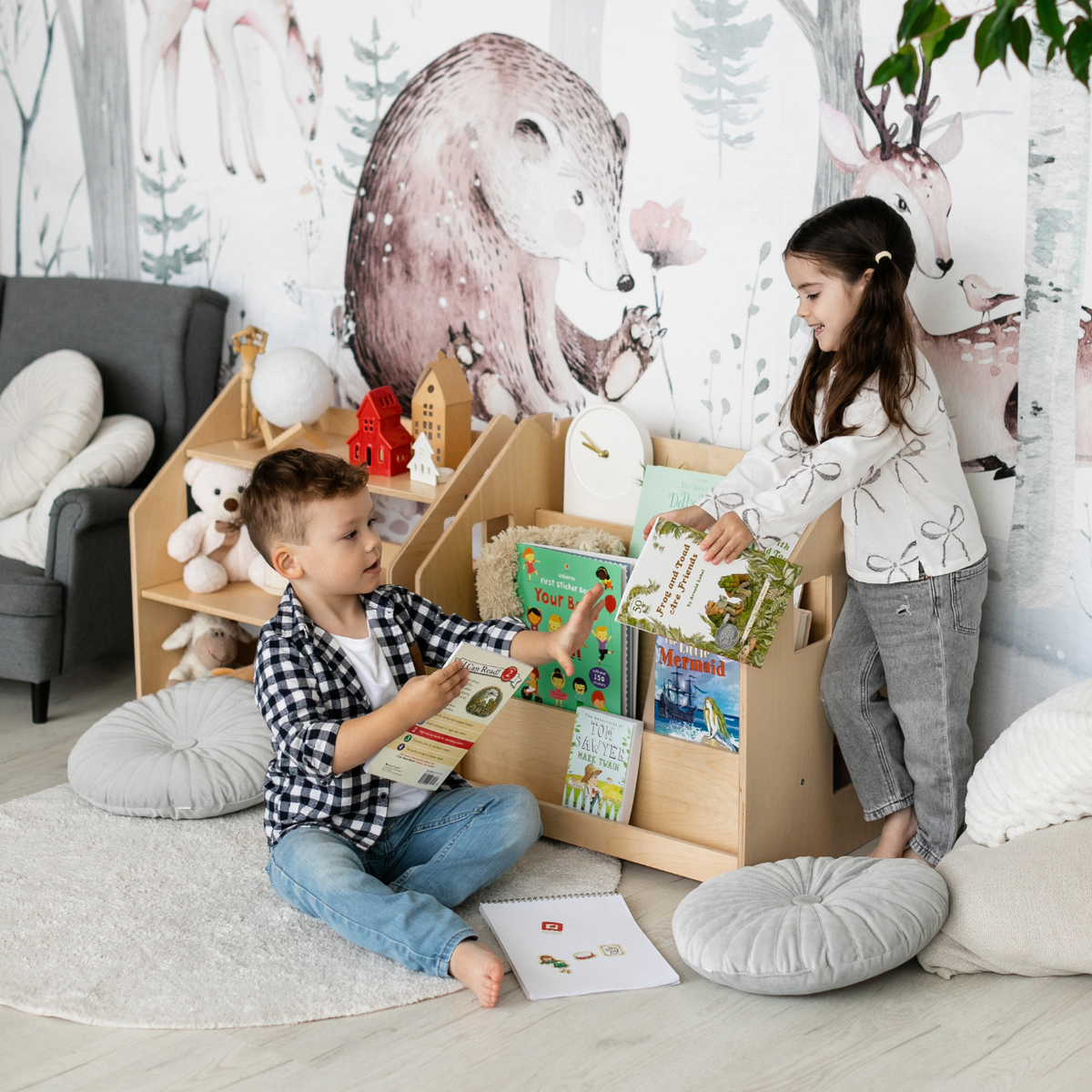 Ensemble - Bibliothèque enfant + Étagère à jouets - édition limitée