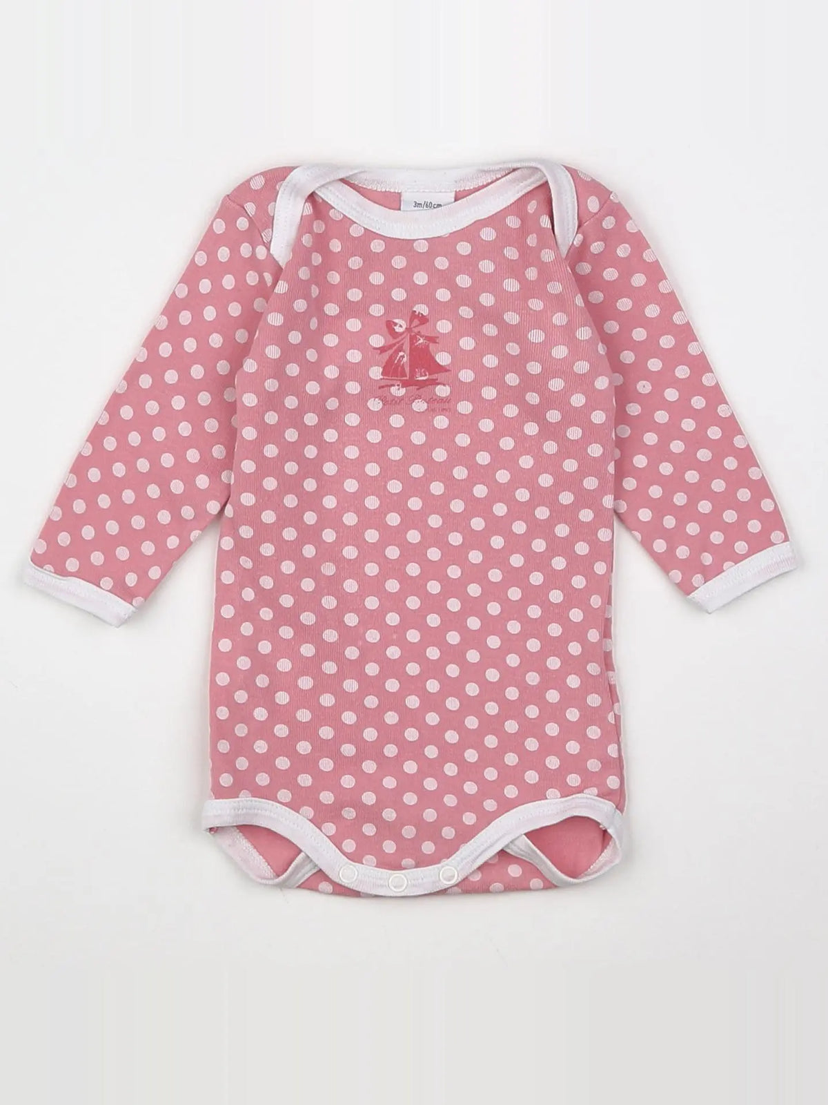 Petit Bateau - body rose, blanc - 3 mois
